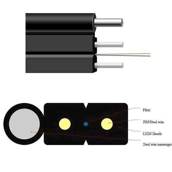 Supply FTTH Flat Fiber Optic/Optic Cable with LSZH Jacket Mini Type (6 core) for Telecommunication