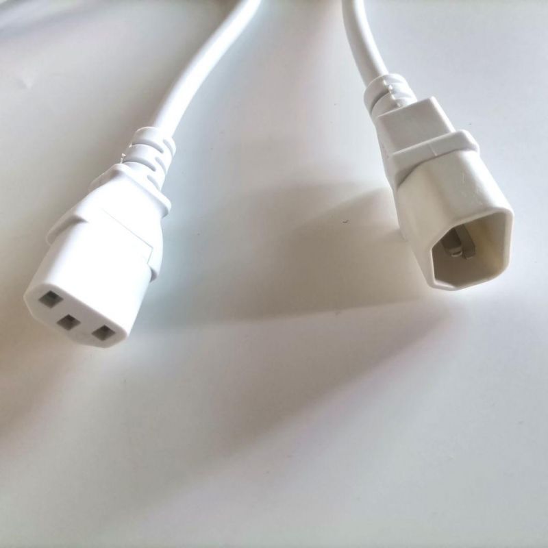 White Color 14AWG 16AWG C13 to C14 Cable Power Extention Cord for UPS PDU Server