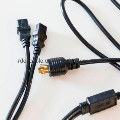 NEMA L6-20p to 2X NEMA IEC C13 Power Splitter Cable UL