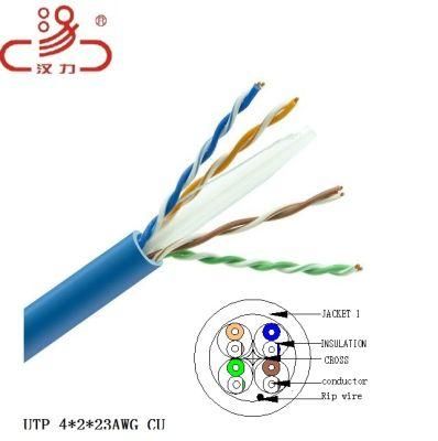 Lancable 23AWG 4pr with PVC Jacket (250MHz) Fluke Test Passed FTP CAT6 Cable