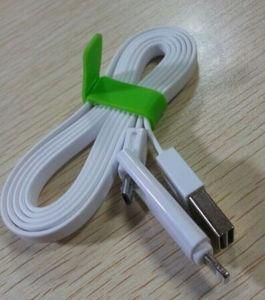2015 Hot Selling Multi-Function Colorful Flat 2 in 1 Mobilephone USB Data Charging Cable for Android and Phone 5/5s/6s/6p