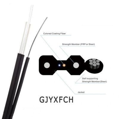 Gjyfxch 2 Cores FTTH Fiber Optic Drop Cable Gjyfxch with Wire Message Member Self-Supportting