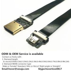 Xaja Ultra Thin Super Soft HDMI Ribbon Cable Right Angled Straight Micro Mini HDMI Male Female Fpv FFC Flat Ribbon Cable