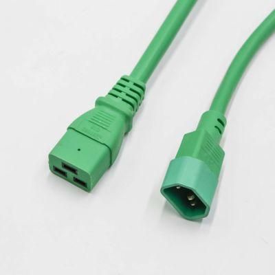 Server/PDU Power Cord - C20 Left Angle to C19 - 20 AMP Green