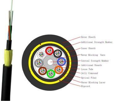 ADSS Aerial 24 Core Fiber Optic Cable 80m 100m 120m Span