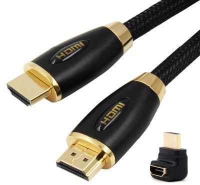 Inventory Nylon braiding HDMI cable Zinc Alloy housing hdmi cable supports 4K 1080P 3D 3M HDMI