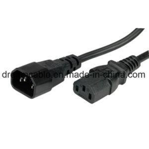 1.2m Black VDE UL IEC C13 C14 Power Cord