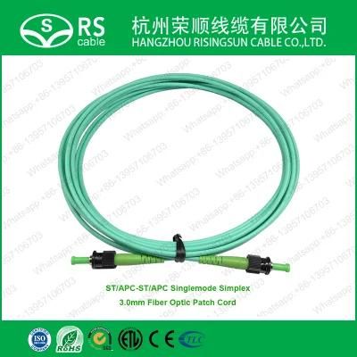 St/APC-St/APC Singlemode Simplex 3.0mm Fiber Optic Patch Cable