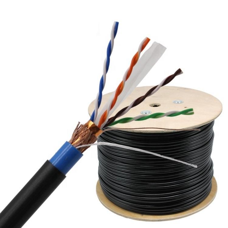 Chinese Factory Copper Conductor Wire 1000FT Per Roll Outdoor LAN Cable Cat 6A / Cat5e Cat 6 Network Cable