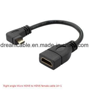 30cm Black Right Angle Micro HDMI Cable