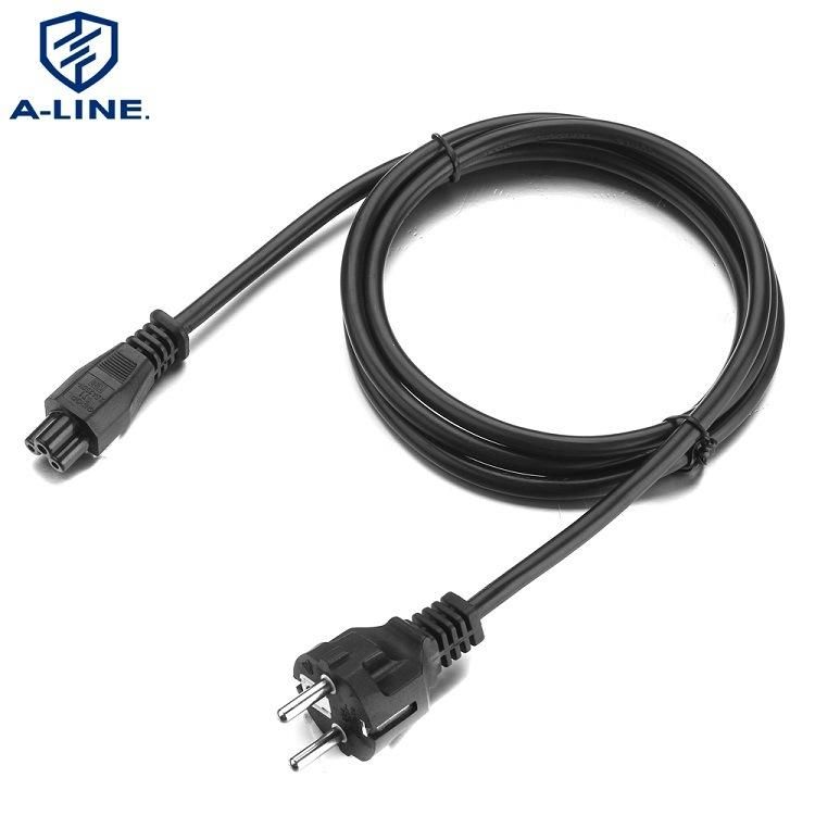 VDE Approved European Straight Angle 3 Pins Schuko Power Cord with C5 Connector