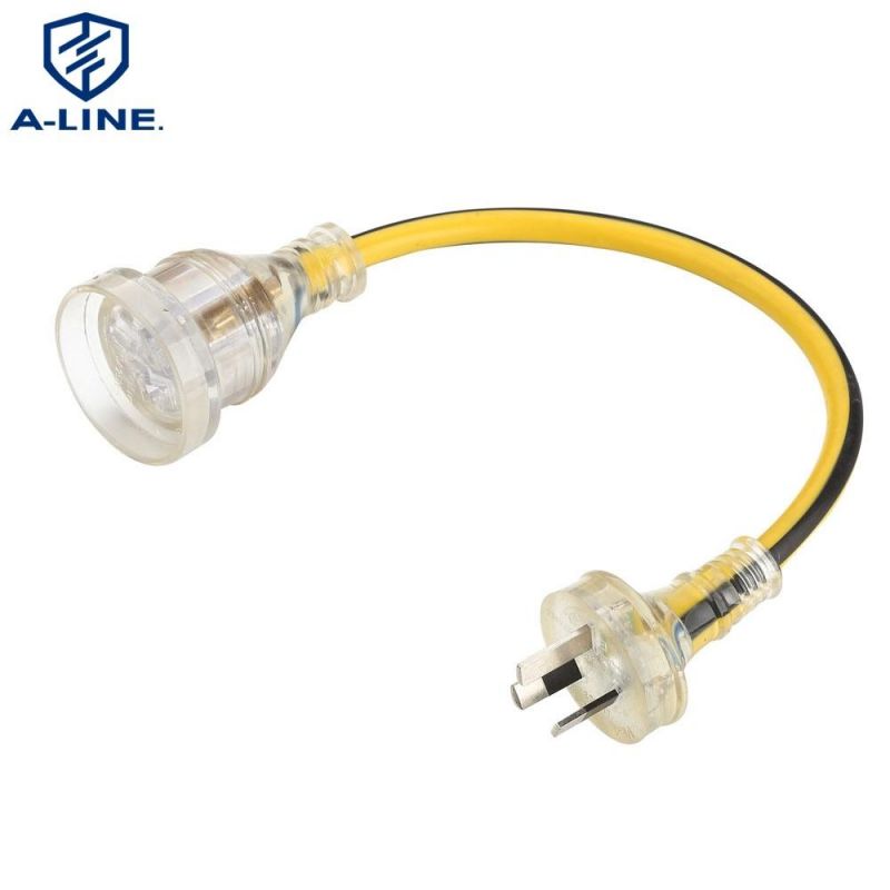 15A SAA Approved AC Power Extension Cord Socket Fitted with LED Light (AL108L)