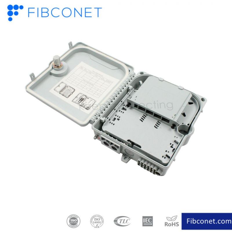 FTTH Fiber Optic Access Moulded IP65 1/4/8/16/24/48/96 Core Plastic Waterproof Terminal Distribution Wall Outlet Optical Termination Switch Junction Box