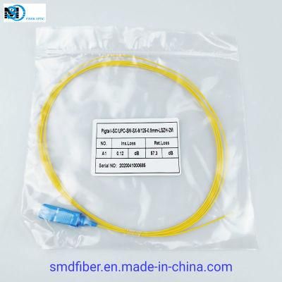 Sm 0.9mm Sc/Upc Fiber Optic Pigtail for 2m