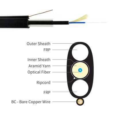 Opti-FHD Outdoor Corning Flat-Shape Toneable Mini Locatable Drop Cable Singlemode Multimode Unit Tube Flat Drop Cable