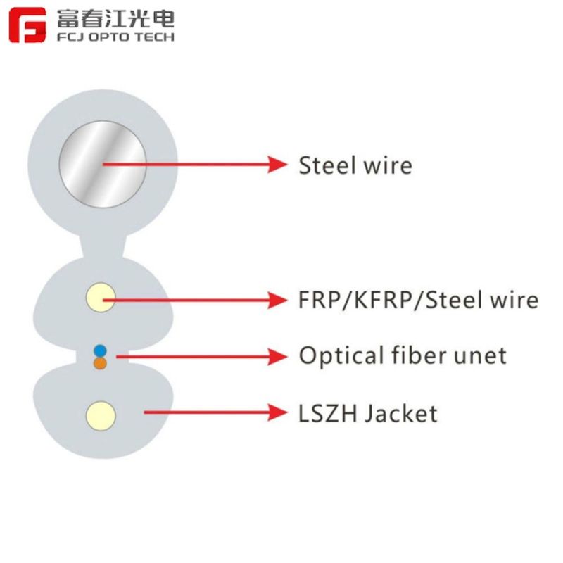 Simple Structure High Bandwidth LSZH Sheath GJYXFCH Fiber Optic Cable