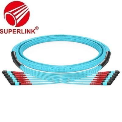 Customized 24-144 Fiber MTP 24 Om3 Multimode Fiber Optic Patch Cords Trunk Cable