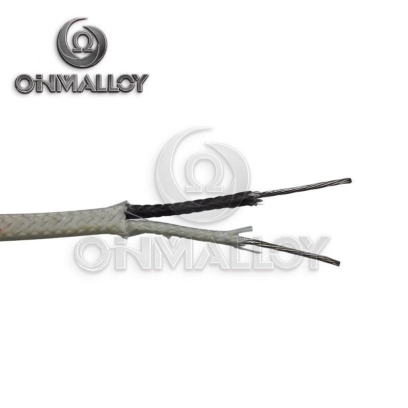 J Type 24 AWG Fiberglass Stainless Steel Braided Thermocouple Compensation Wires