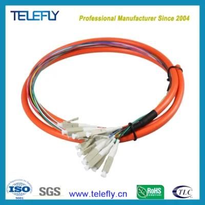 Factory Price 12 Color 0.9mm LC Om1 Fiber Pigtail, Telecommunication Cable