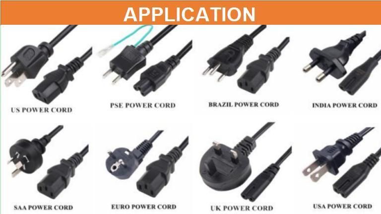 Blue Red NEMA 5-15p to C13 Standard Power Cord