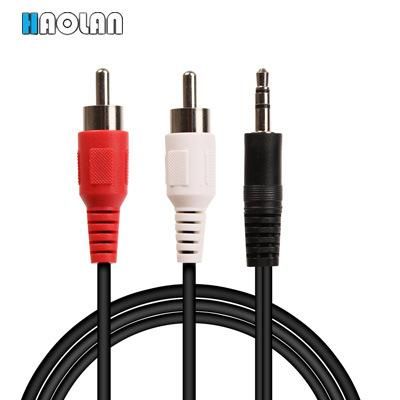 3.5mm to 2 RCA Male Cable, Audio Cable. 5 FT