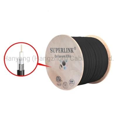 Outdoor Camera Cable Rg59 RG6 Rg7 Rg8 Rg11 with Messenger Steel Wire Wooden Plate ISO9001 CE CPR CMP