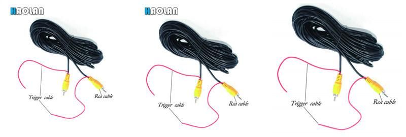Car Video Audio Extension Cord Cable with Detection Trigger Wire RCA Male to Male Plug Car Reverse Reversing Rear View Parking Backup Camera 6 Meters 20FT