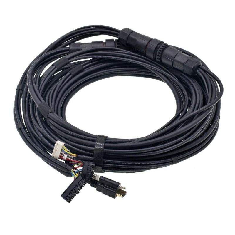 ODM Power Transfer PVC Pipe Cable Waterproof LCD TV Lvds USB/HDMI/dB/OBD/DVI/VGA Connector Harness Assembly