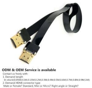 Xaja 5cm/10cm/15cm/20cm/30cm Ultra Thin HDMI Type a Cable Standard to HDMI Type a Standard Ribbon Flat Cable Super Soft HDMI Cable