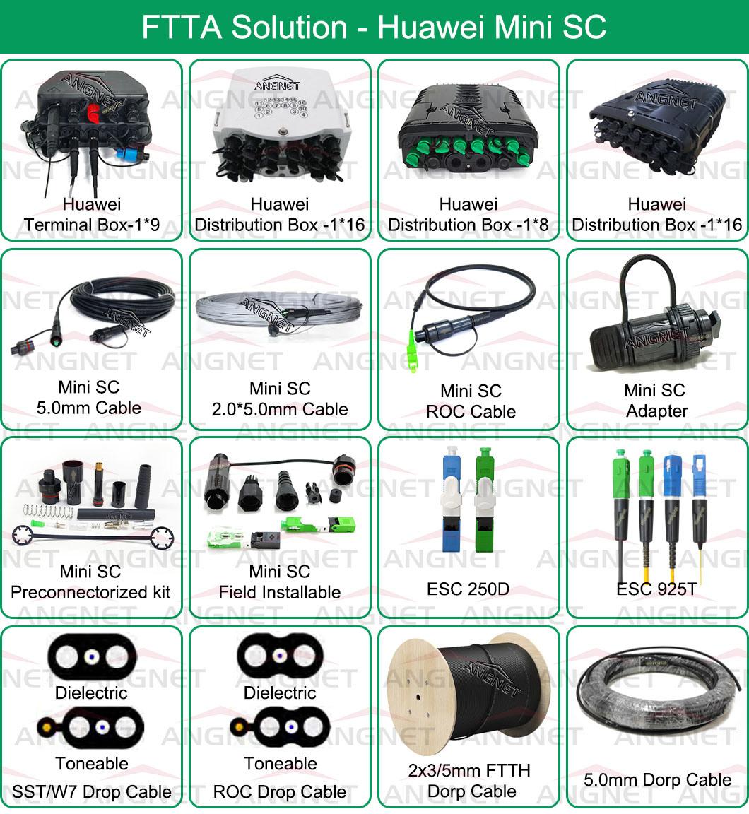 Fiber and Electric Hybrid Flat Drop Cable Fibra Optica Cable Outdoor Aerial 1-24core Flat Toneable Cable