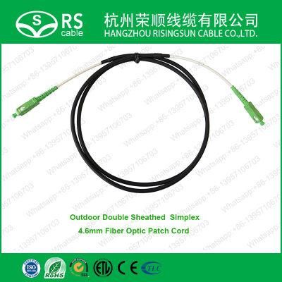 Outdoor Double Sheath Simplex 4.6mm Fiber Optic Patch Cord