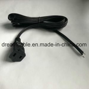 2m Black cUL NEMA 1-15r Pigtail Power Cord