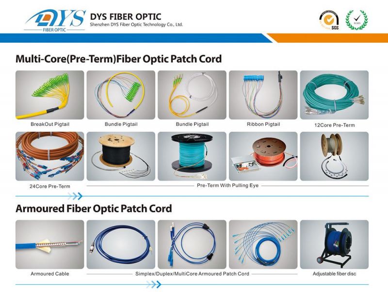 Optic Fiber Pre-Terminated Waterproof Pigtail Cable, 4 Core Waterproof Fiber Pigtail