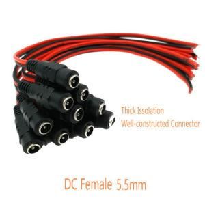 DC5.5*2.1mm Female to Open Pigtail Cable with Tin-Plated Ends