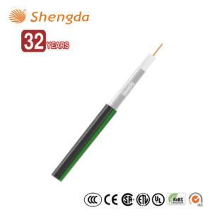 Rg59 Tri-Shield Black with a Green Line Coaxial Cable