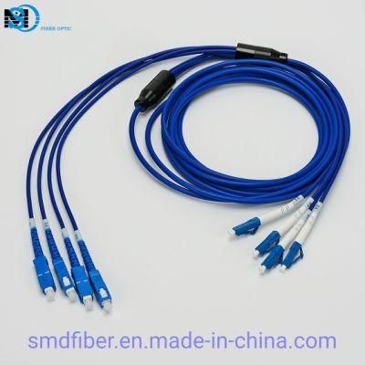 Armored Low Insertion Loss LC -Sc Singlemode 3.0mm PVC Blue Fiber Optic Cable