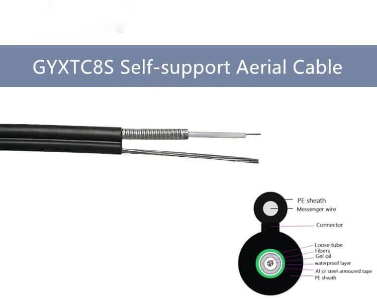Fiber Optical Cable Figure 8 Fibra Optica Cable with Steel Messenger Gyxtc8s