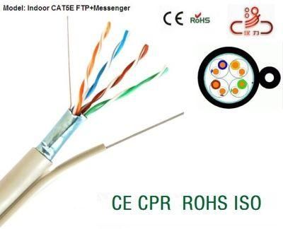 LAN Cable Cat5e 4pair 24AWG Bare Copper Messenger Cat5e