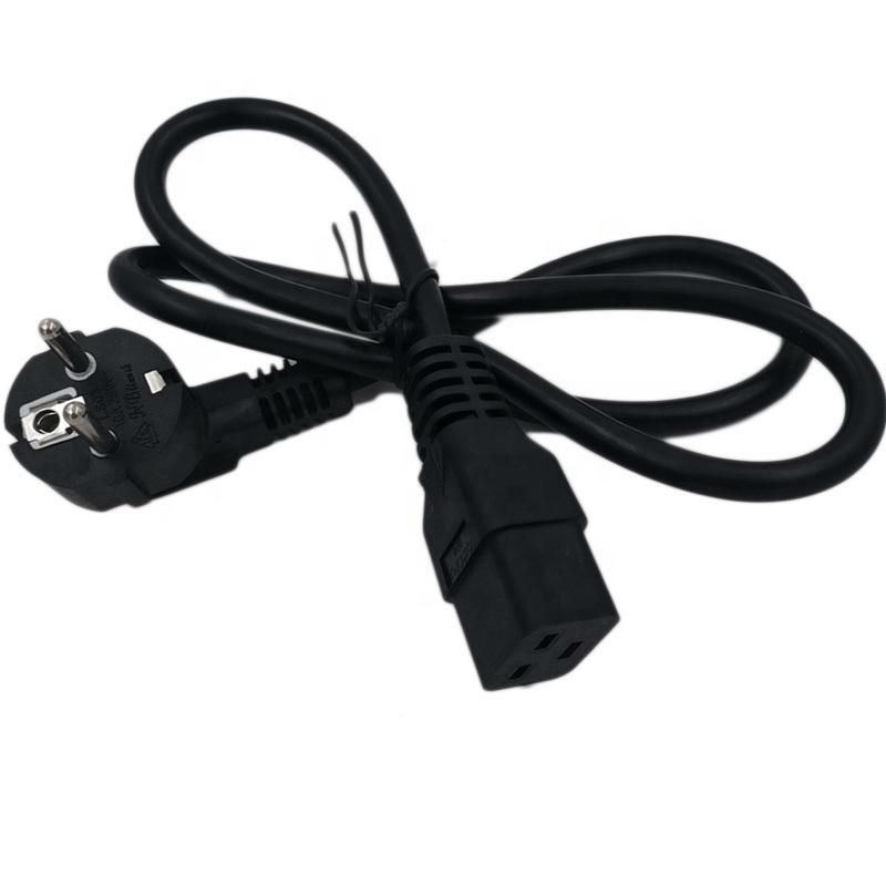 Europe Standard Power Cable High Quality Power Cables EU Plug 3 Pin to IEC C19 AC Power Cord