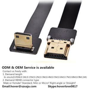 Ultra Thin Standard to Right Angle Mini HDMI Flat Ribbon Cable 20&quot;
