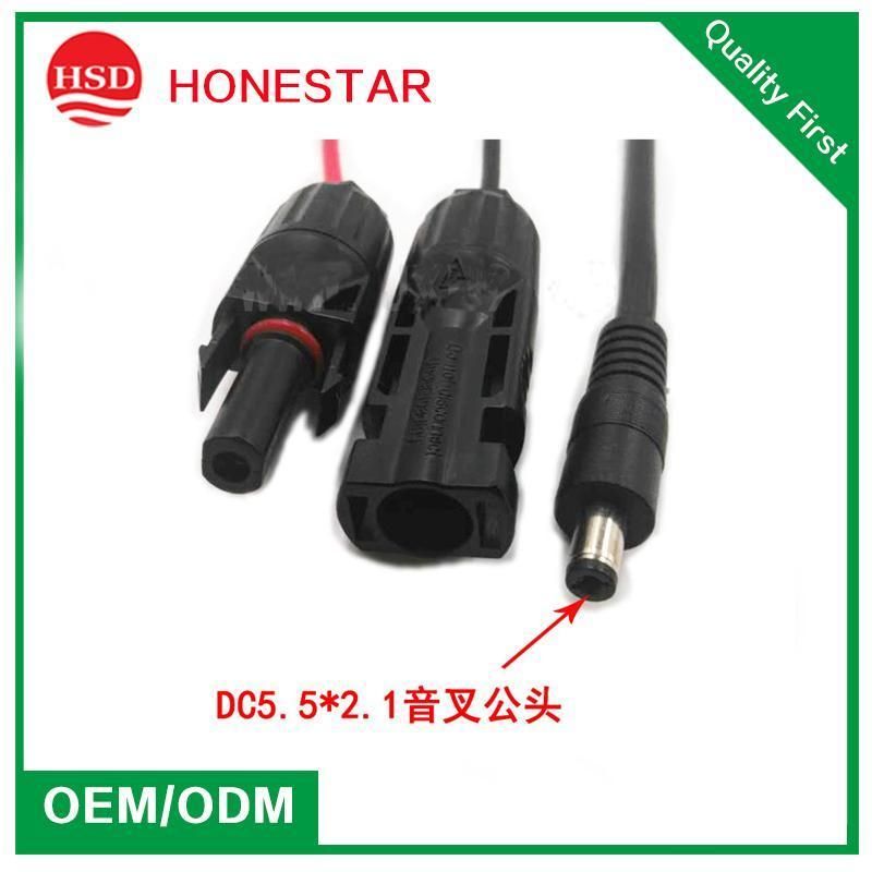 Cable Adapter Solar Connector to DC5521 for Light Energy Electric Board 2464 Black 16AWG Wire