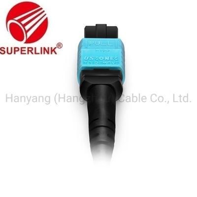 Customized 8-144 Fiber MTP 12 Om3 Multimode Elite Breakout Cable Aqua