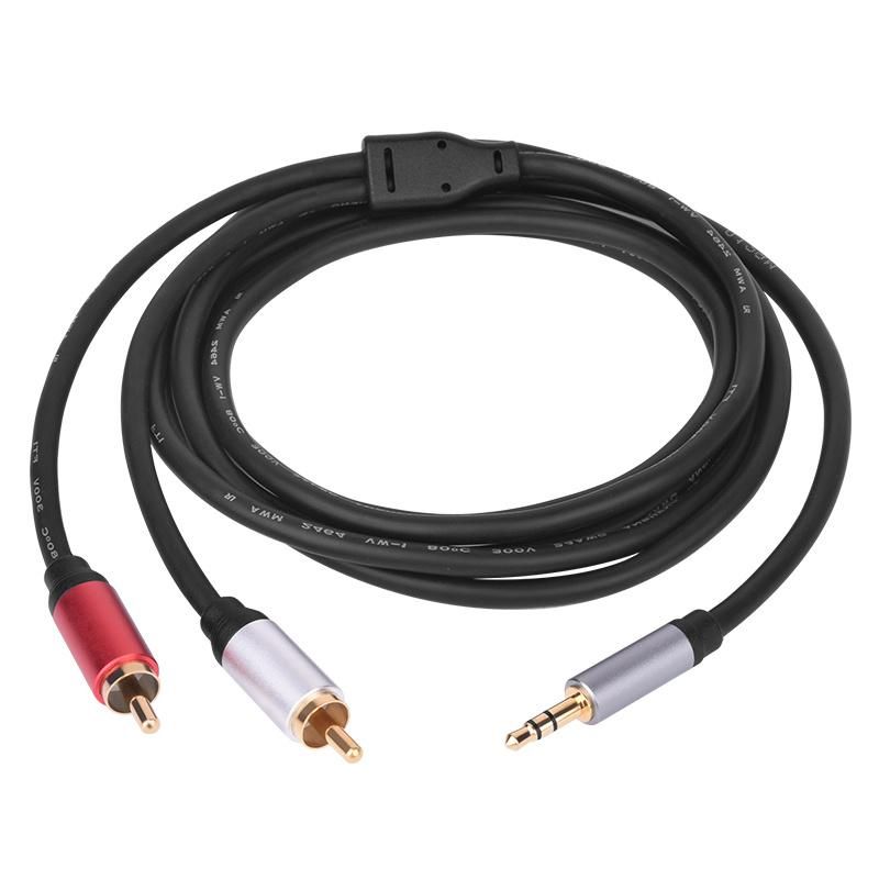 3.5mm to 2RCA Male Cable Audio Adapter RCA Auxiliary Hi-Fi Sound Shielded Stereo Flexible RCA Y Splitter Cable Cord, HiFi Sound Low Noise Waterproof Audio Cable