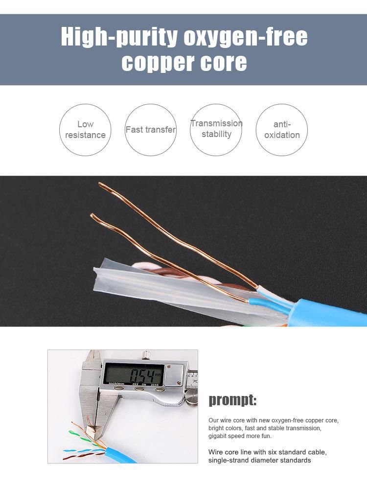 LAN Cable CAT6 Ethernet Cable Copper Conductor of Network Cables CAT6