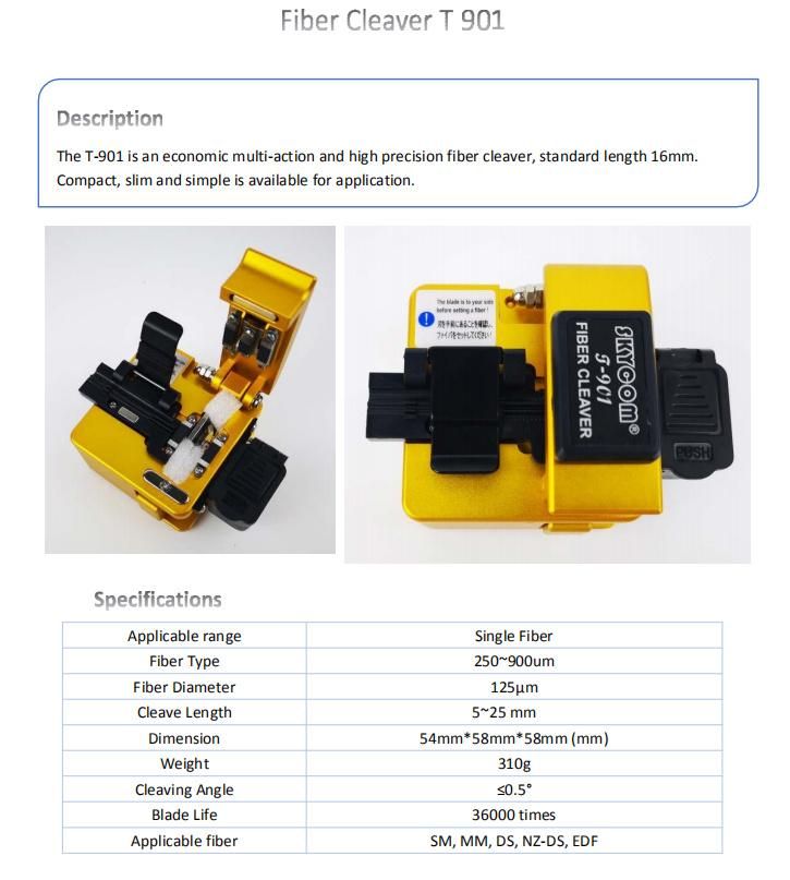 Skycom Fiber Optical Cutter/Cleaver T-901