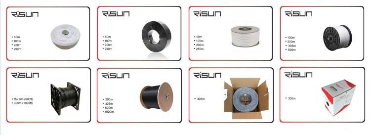 Risun UTP Cat 5e Con Portante De Acero Bobina X 305mts Uso Exterior 100% Cobre Cable