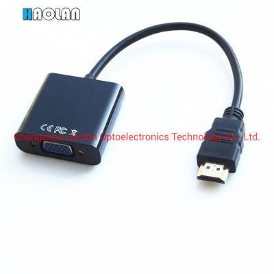 Gold Plated 1080P Video Black HDMI Male to VGA Female Cable 15cm Adapter