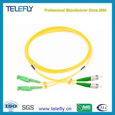 E2000/APC-FC/APC Singlemode Duplex Optical Fiber Patch Cord 3.0mm PVC 3 Meters