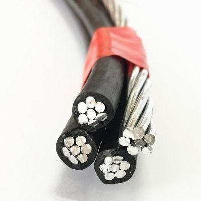 ASTM Standard 600V 3*6+6AWG Quadruplex Service Drop Aluminum Conductor ABC Cable