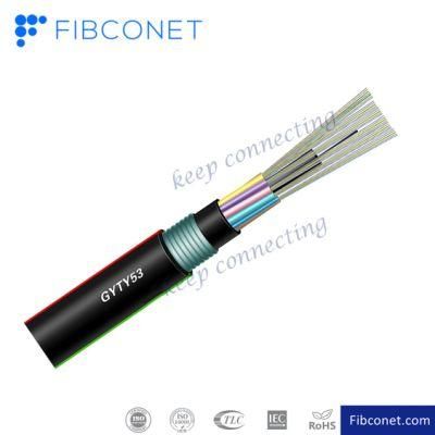 FTTH Outdoor 2-288 Core Single-Mode Fiber Cable GYTY53 Cable Stranded Armored Cable